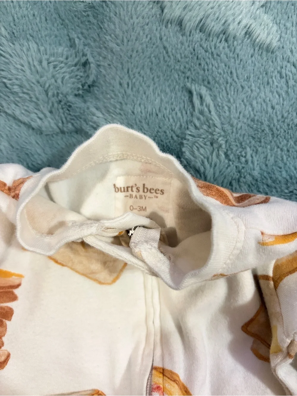 Burt's Bees Baby Cream Toast & Maple Syrup Print Footed One-Piece